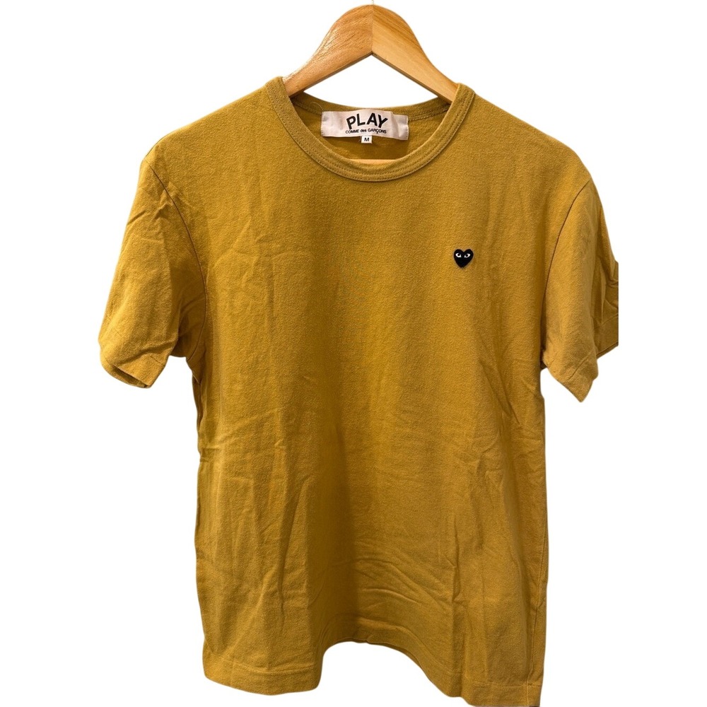 Comme des Garcons‎ PLAY Mustard Short-Sleeve Heart Logo Tee